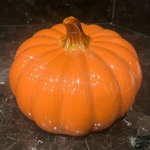 Glossy Orange Pumpkin Decor